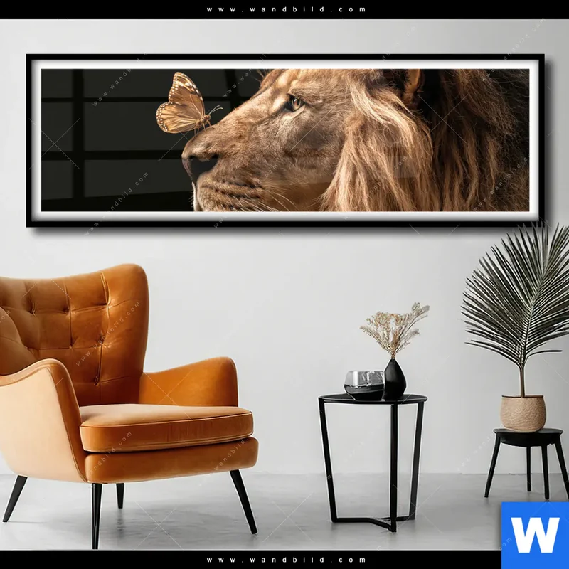 Poster | Löwe & Schmetterling | Panorama