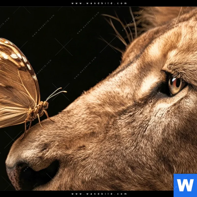Wechselmotiv | Löwe & Schmetterling | Querformat