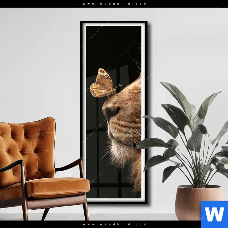 Poster | Löwe & Schmetterling | Schmal