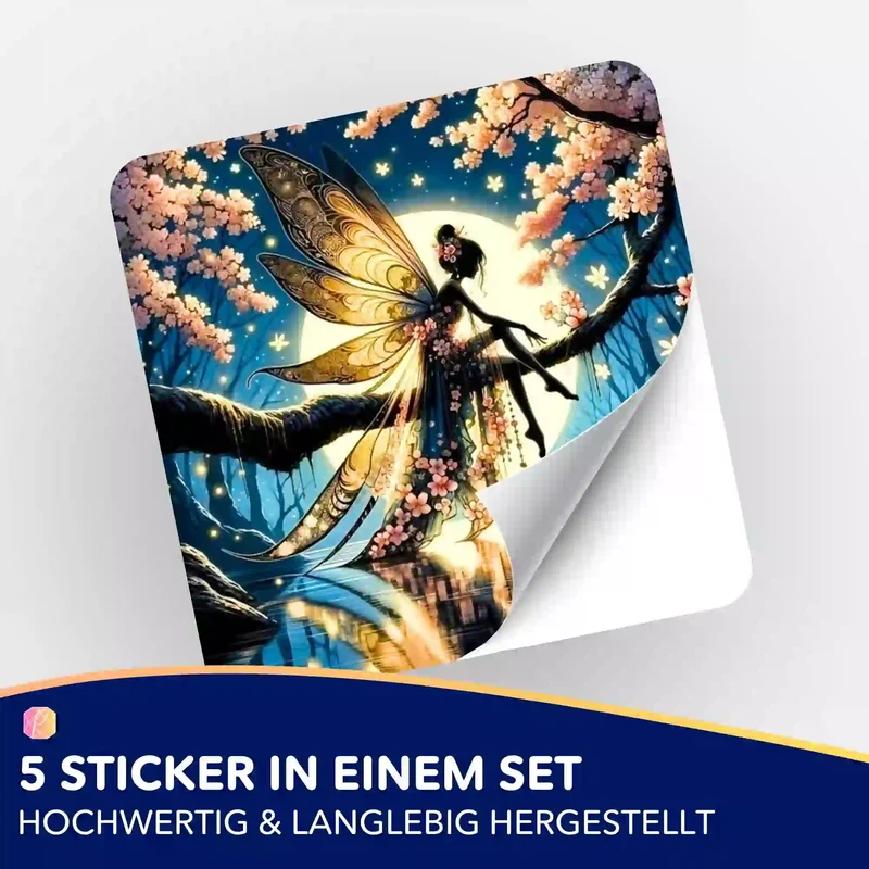 Aufkleber 5er-Set - Mondscheinfee