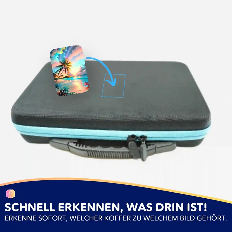 Aufkleber 5er-Set - Palme im bunten Abendhimmel