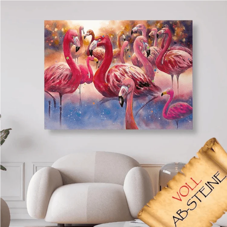 Flamingo Gruppe - Voll AB 5D DIY Diamond Painting