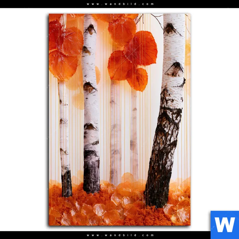 Aluminiumbild gebürstet | Herbstlicht | Hochformat