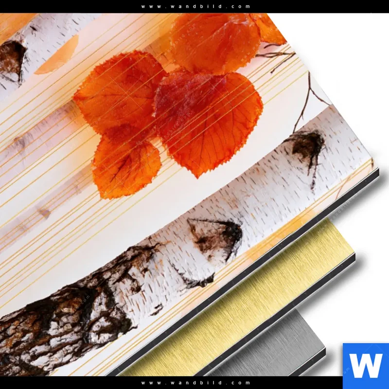 Aluminiumbild gebürstet | Herbstlicht | Hochformat