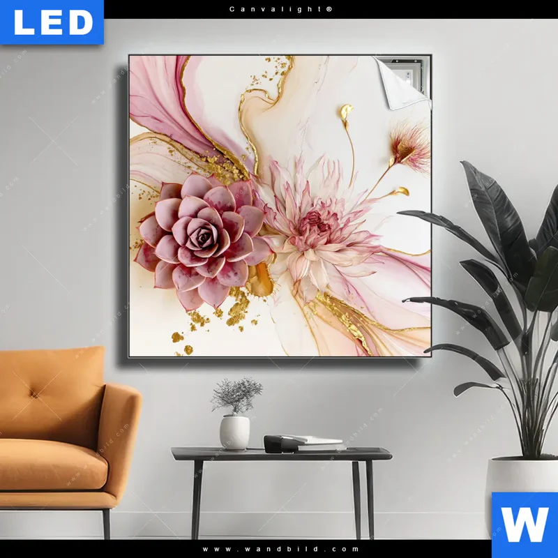 Canvalight® Leuchtbild | Florale Harmonie | Quadrat