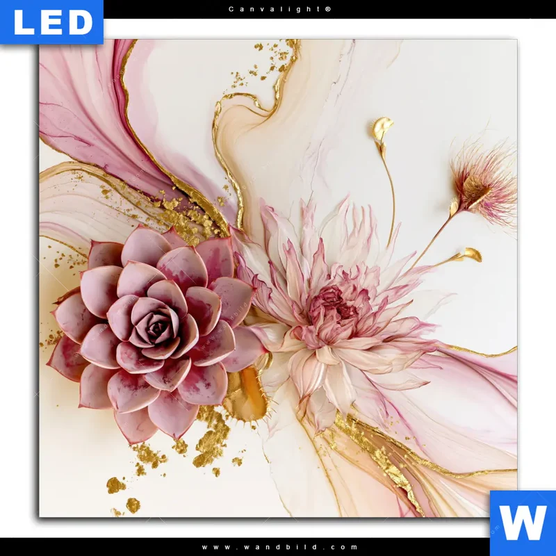 Canvalight® Leuchtbild | Florale Harmonie | Quadrat