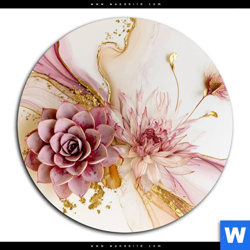 Alu-Dibond Bild | Florale Harmonie | Rund