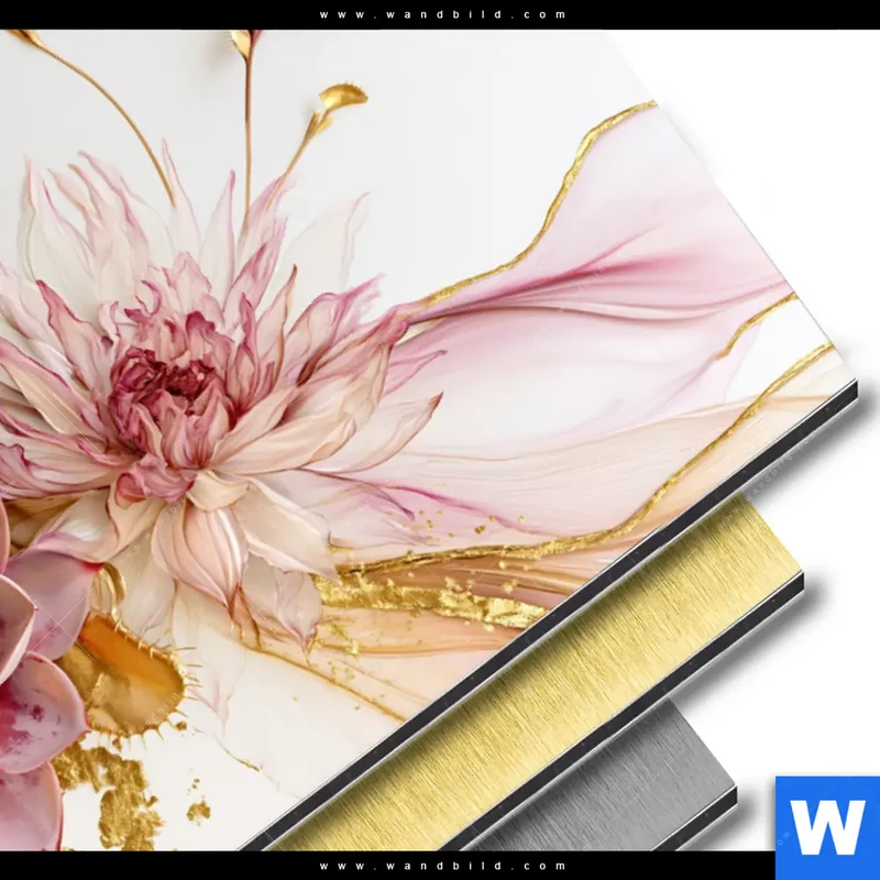 Aluminiumbild gebürstet | Florale Harmonie | Hochformat