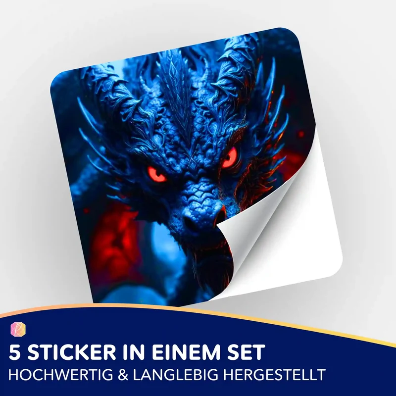 Aufkleber 5er-Set - Red Eyes Dragon