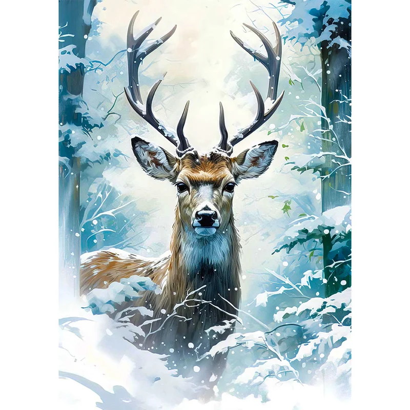 5D Diamond Painting – Hirsch Im Winter