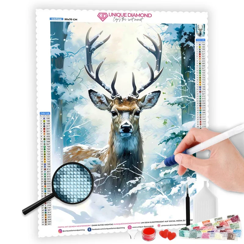 5D Diamond Painting – Hirsch Im Winter