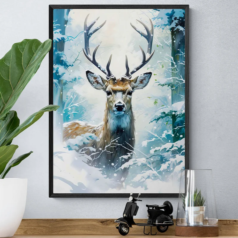 5D Diamond Painting – Hirsch Im Winter