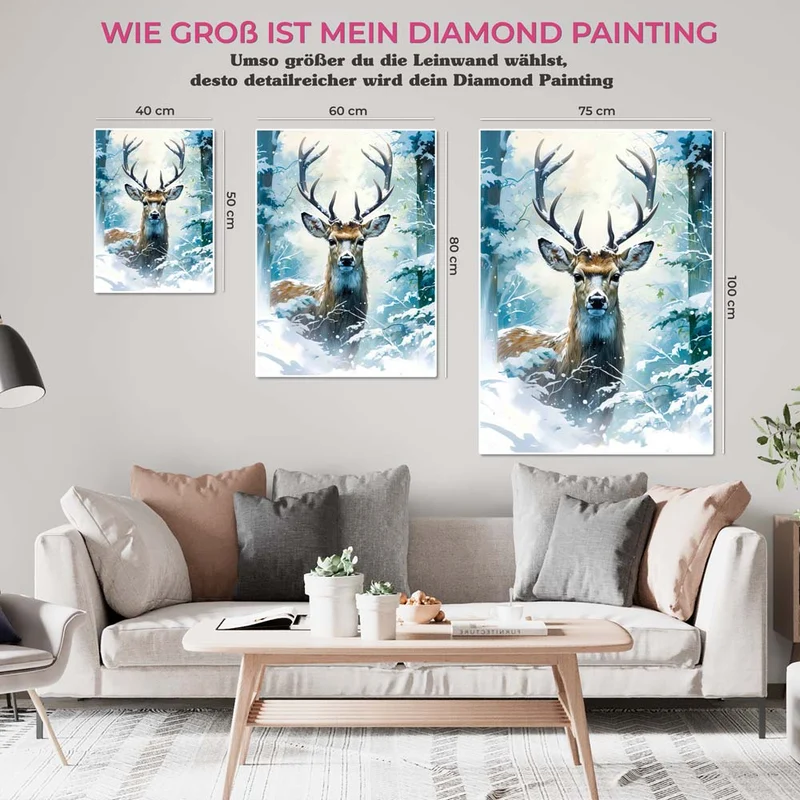 5D Diamond Painting – Hirsch Im Winter