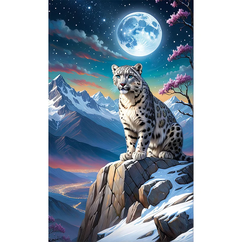 5D Diamond Painting – Schneeleopard