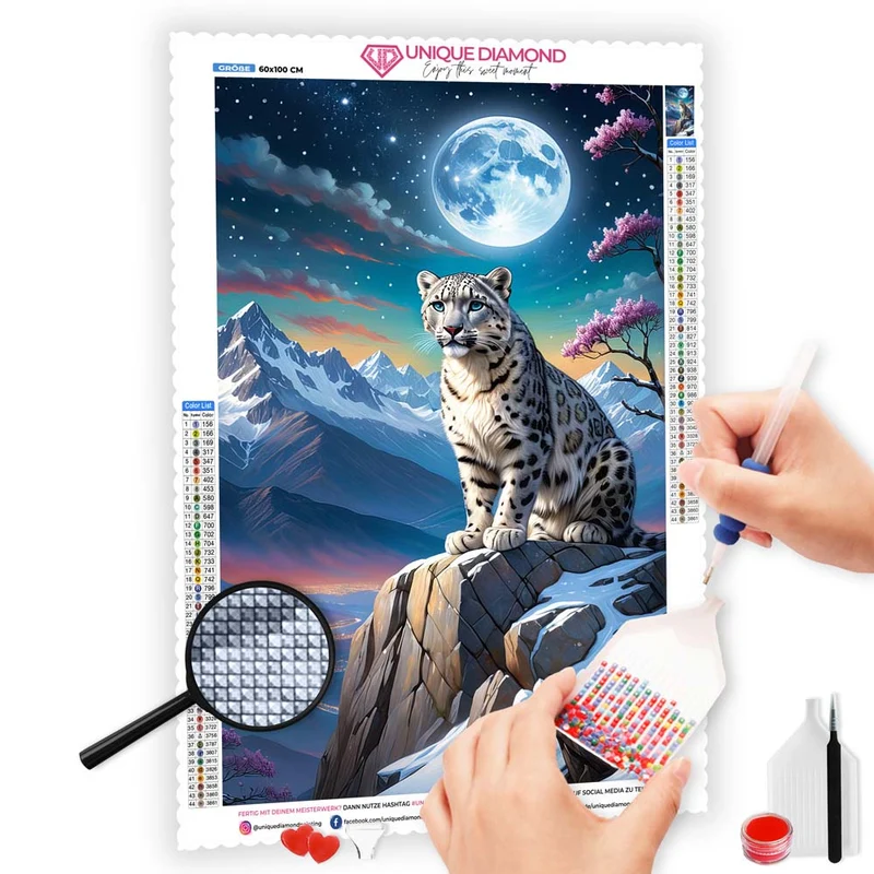 5D Diamond Painting – Schneeleopard