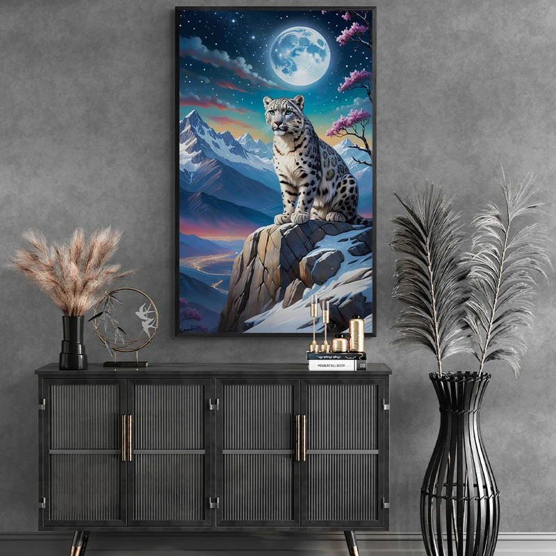 5D Diamond Painting – Schneeleopard