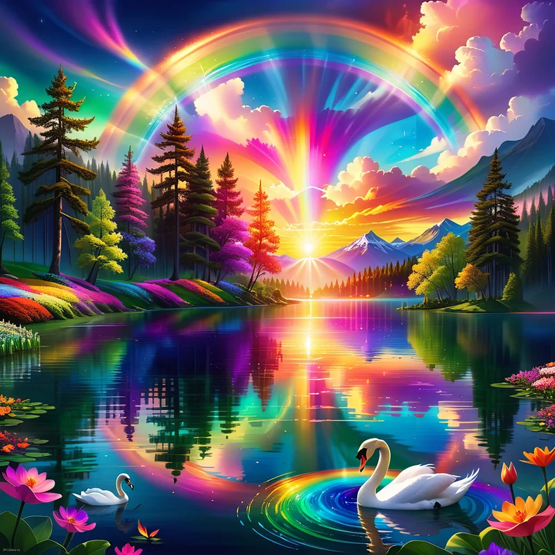 5D Diamond Painting – Farbige Landschaft