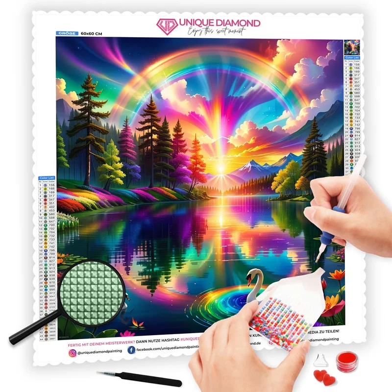 5D Diamond Painting – Farbige Landschaft
