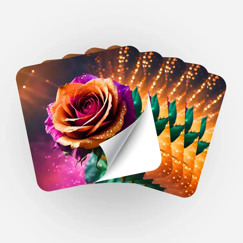 Aufkleber 5er-Set - Colorful Rose