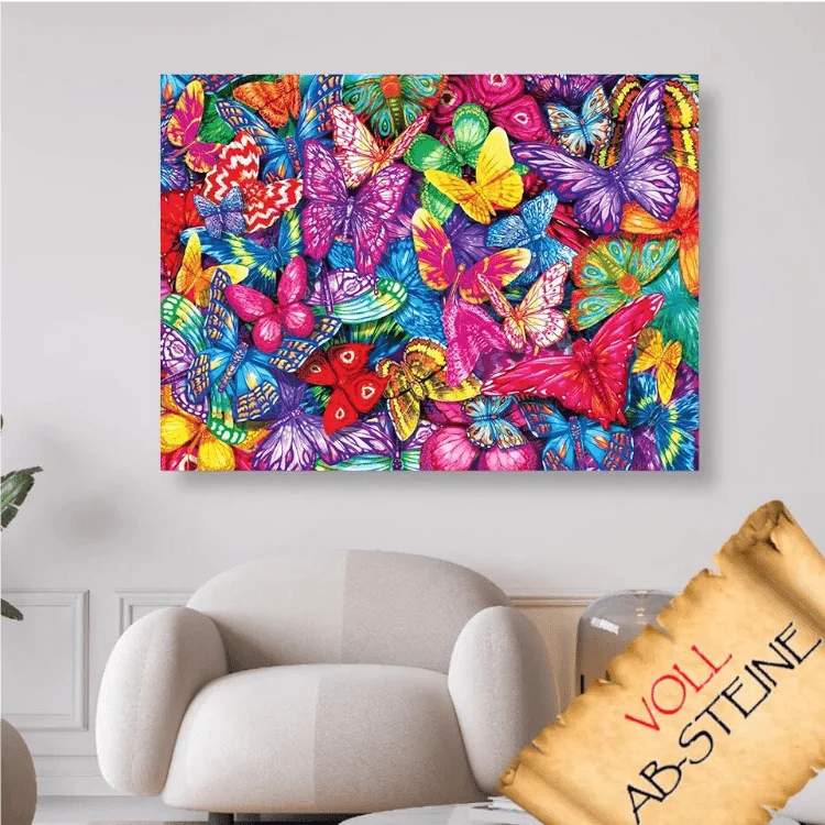 Ein Schwarm Schmetterlinge und Falter - Voll AB 5D DIY Diamond Painting