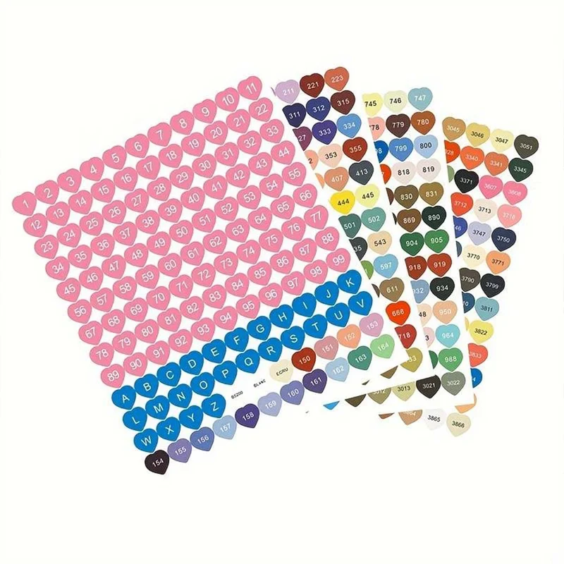 Diamond Painting 572 Herz DMC Etiketten