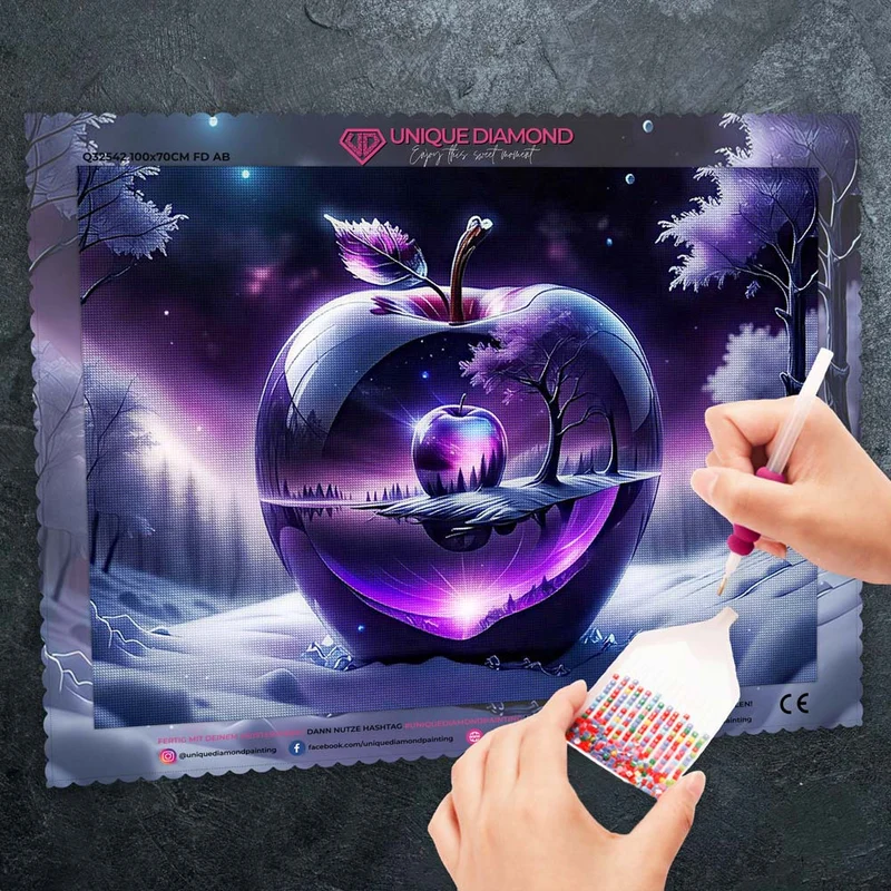 5D Diamond Painting – Purple Landscape With Apple