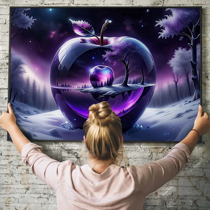 5D Diamond Painting – Purple Landscape With Apple