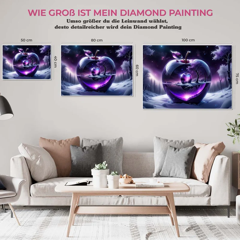 5D Diamond Painting – Purple Landscape With Apple