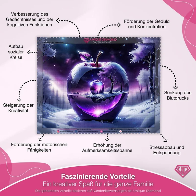 5D Diamond Painting – Purple Landscape With Apple