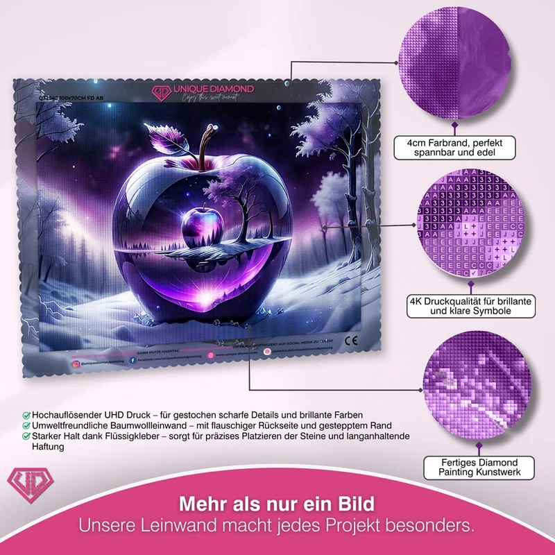 5D Diamond Painting – Purple Landscape With Apple