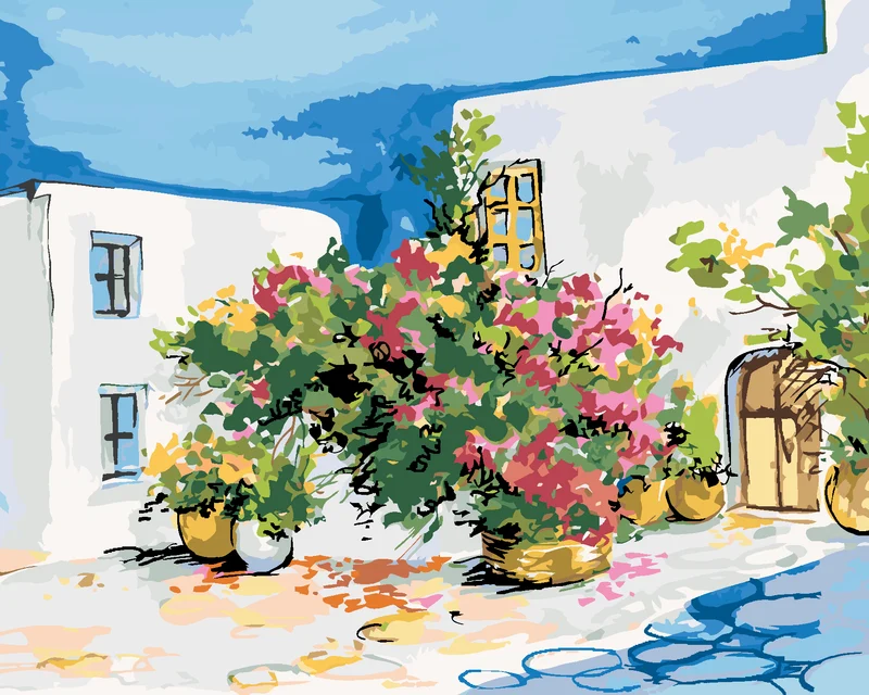Diamond painting - BLUMENSTRAUSS AUF DER FENSTERBANK