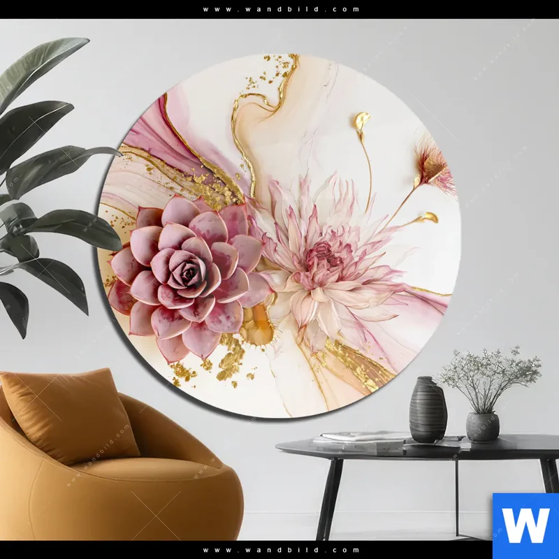 Acrylglasbild | Florale Harmonie | Rund