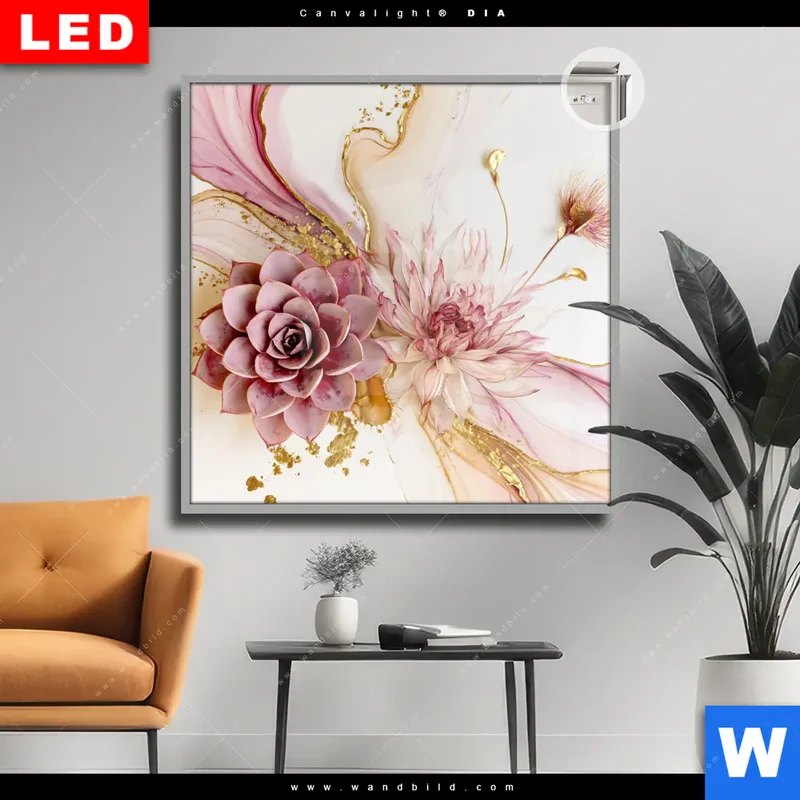Leuchtbild Acrylglas Canvalight® DIA | Florale Harmonie | Quadrat