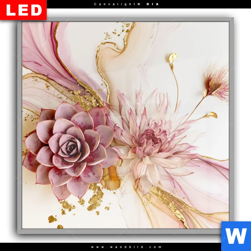 Leuchtbild Acrylglas Canvalight® DIA | Florale Harmonie | Quadrat