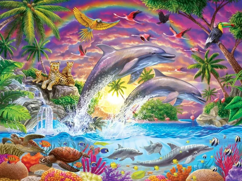 Bunte Tierwelt - Voll AB 5D DIY Diamond Painting
