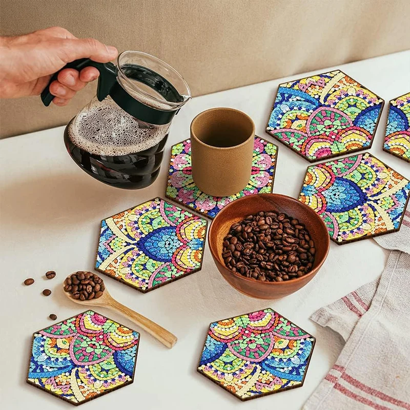 5D Diamond Painting Untersetzer Mandala