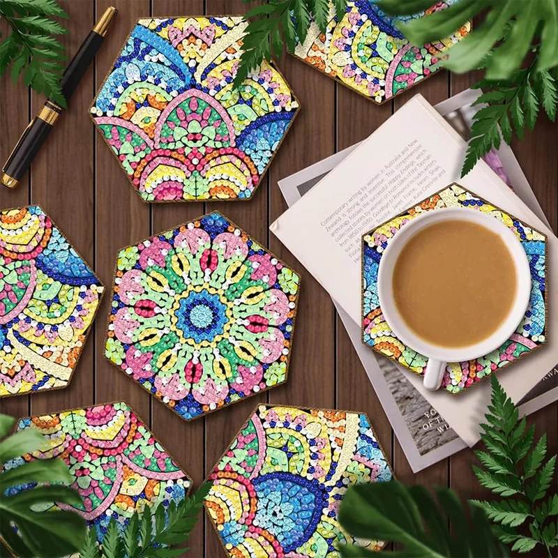 5D Diamond Painting Untersetzer Mandala