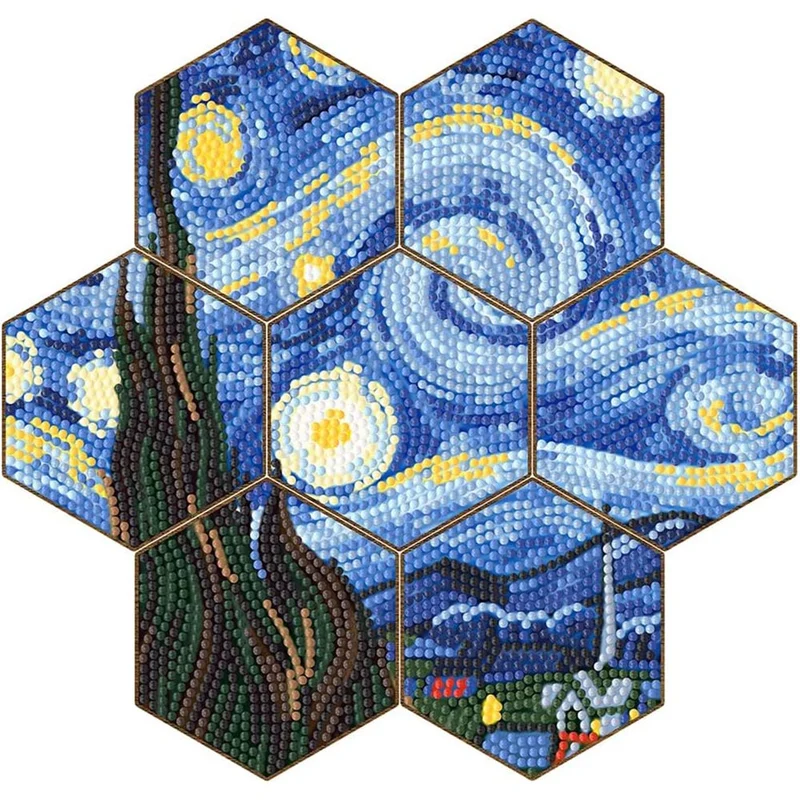 5D Diamond Painting Untersetzer Van Gogh Sternennacht