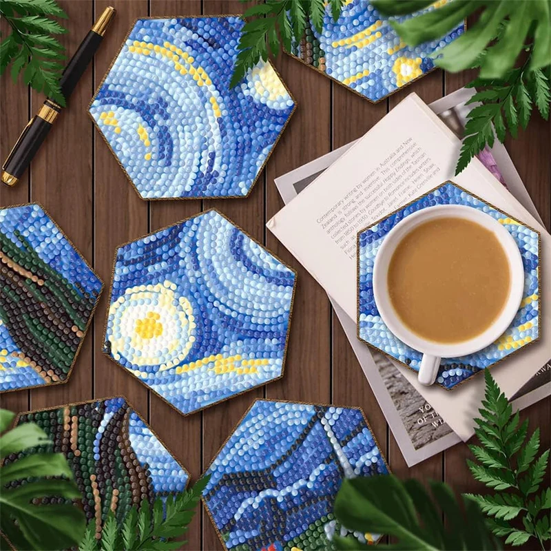 5D Diamond Painting Untersetzer Van Gogh Sternennacht