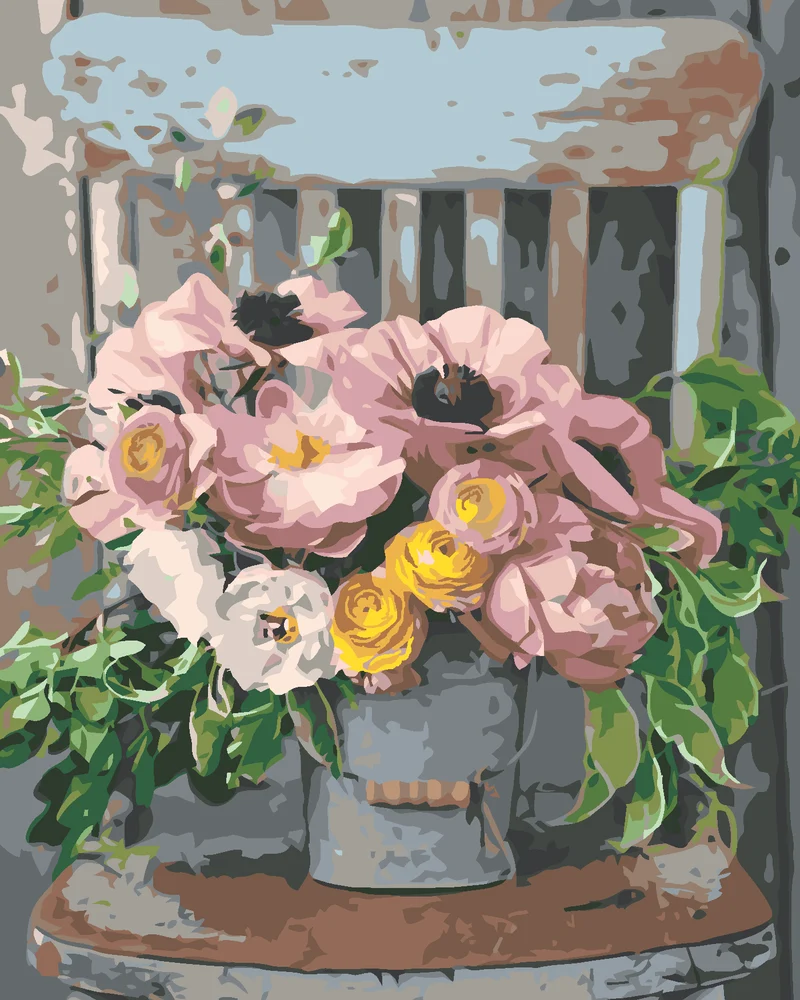 Diamond painting - BLUMEN IN EINEM BLECHEIMER