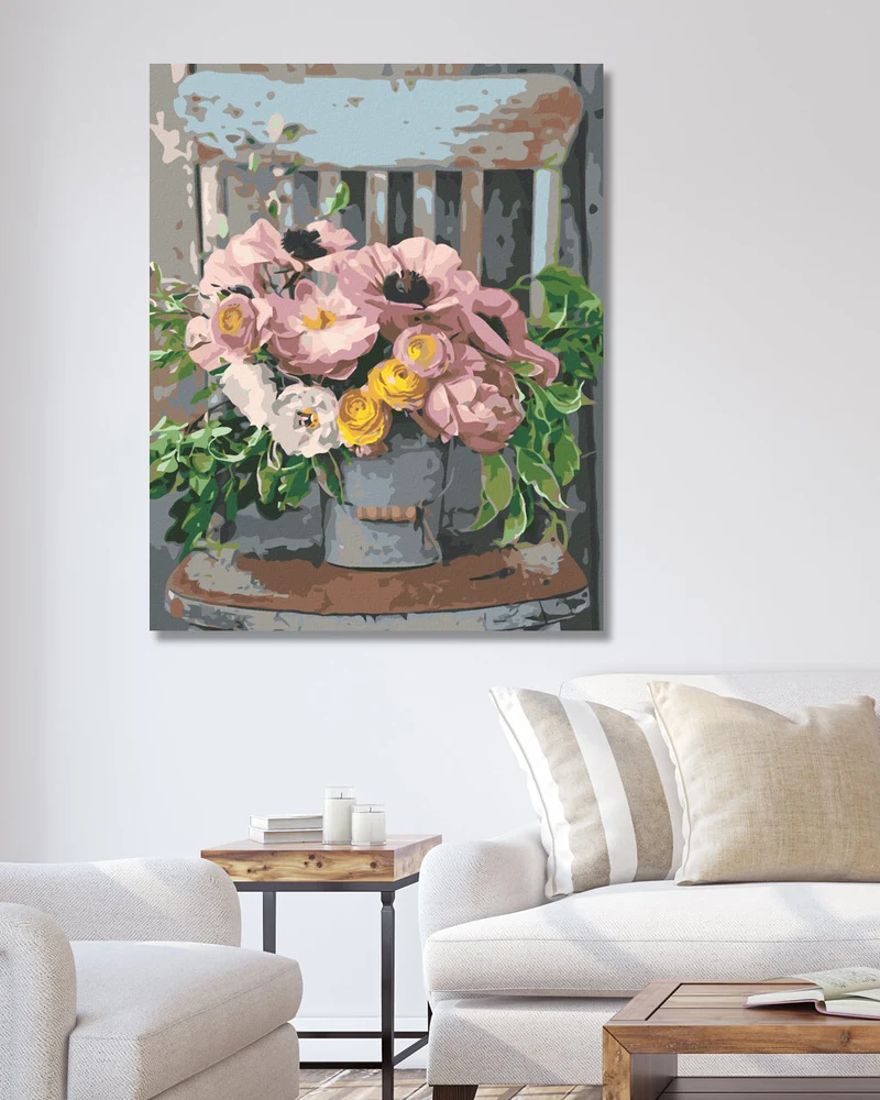 Diamond painting - BLUMEN IN EINEM BLECHEIMER