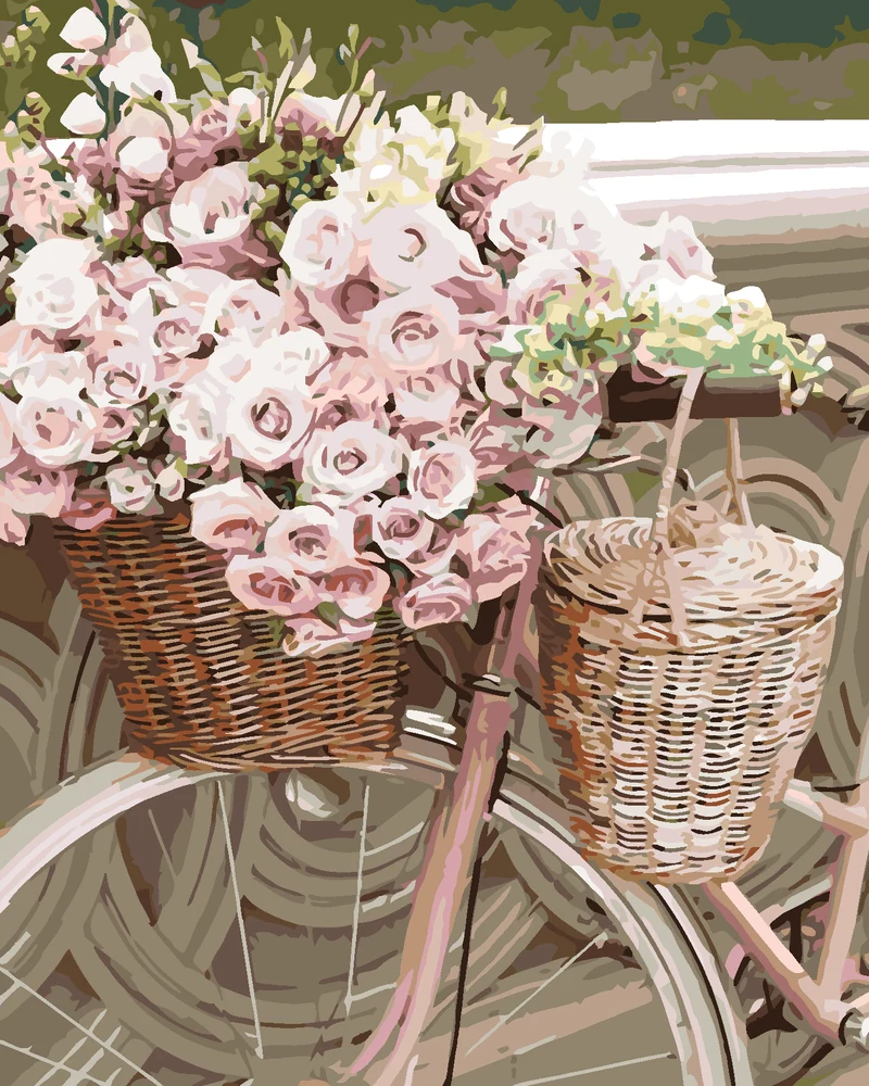 Diamond painting - BLUMEN IN EINEM FAHRRADKORB
