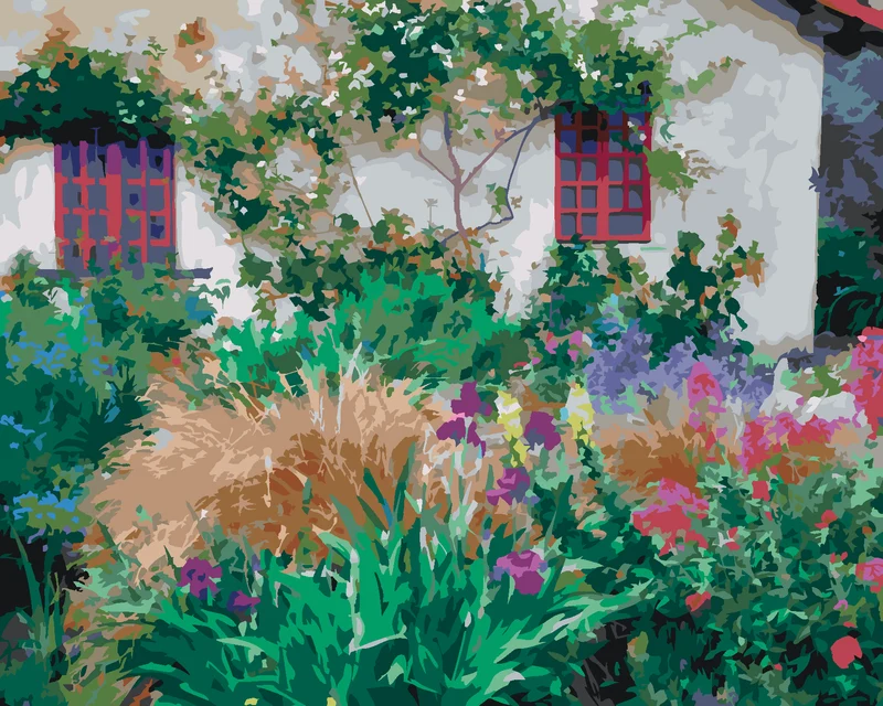 Diamond painting - BLUMEN AM HAUS (DENNIS FRATES)