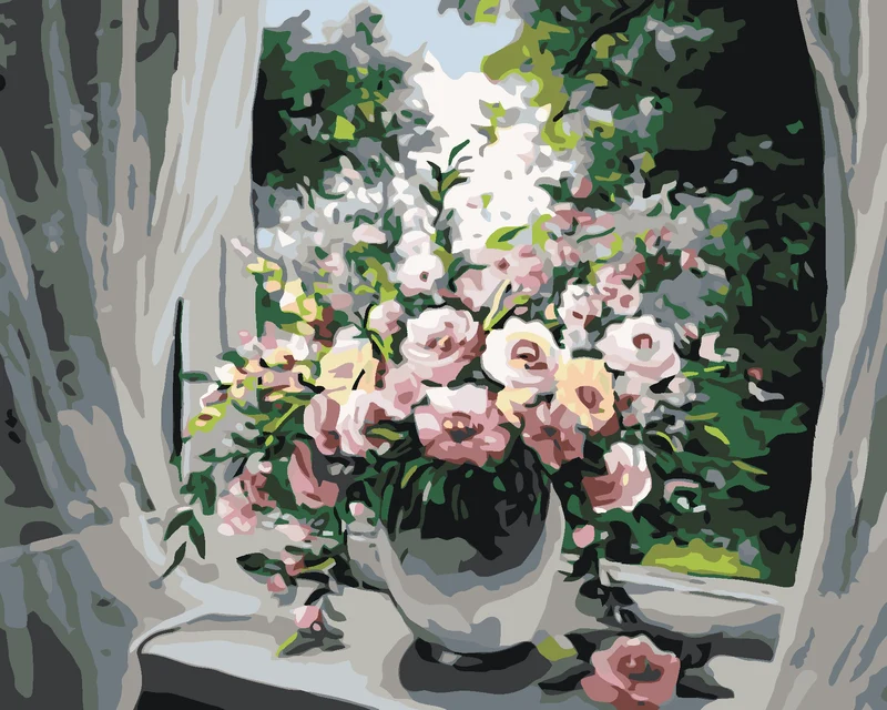 Diamond painting - BLUMEN AM FENSTER