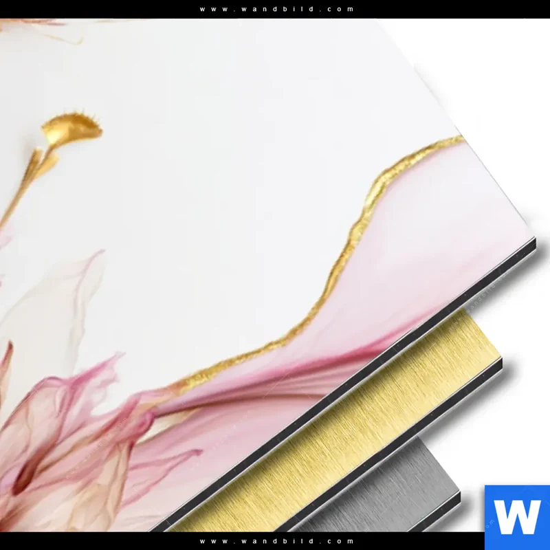Aluminiumbild gebürstet | Florale Harmonie | Schmal