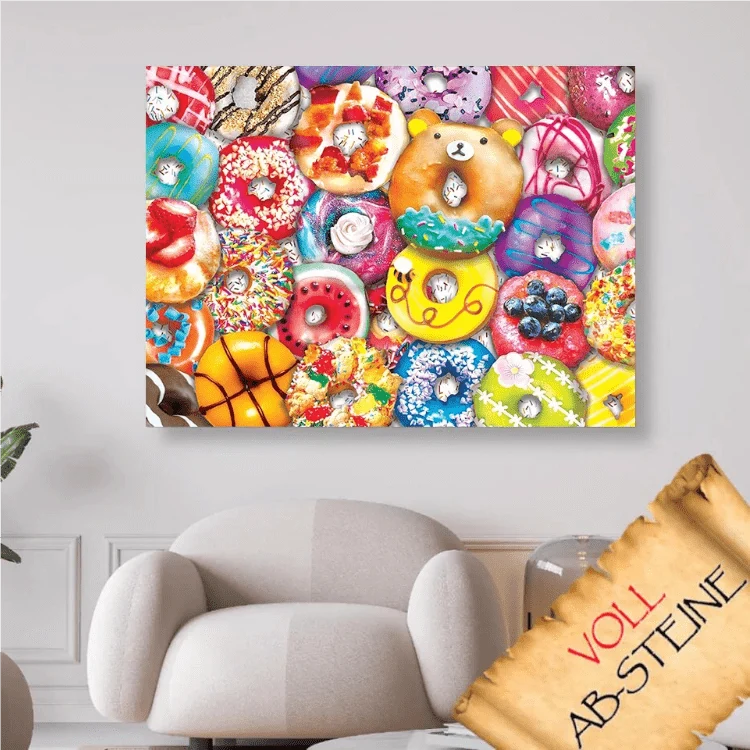 Bunte Donuts - Voll AB 5D DIY Diamond Painting