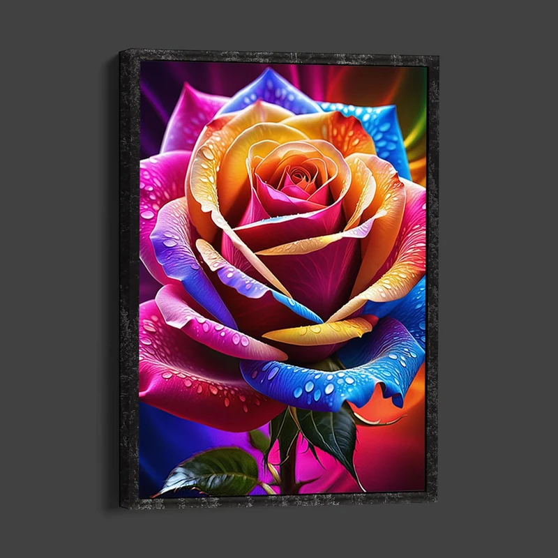 5D Diamond Painting – Rainbow Rose