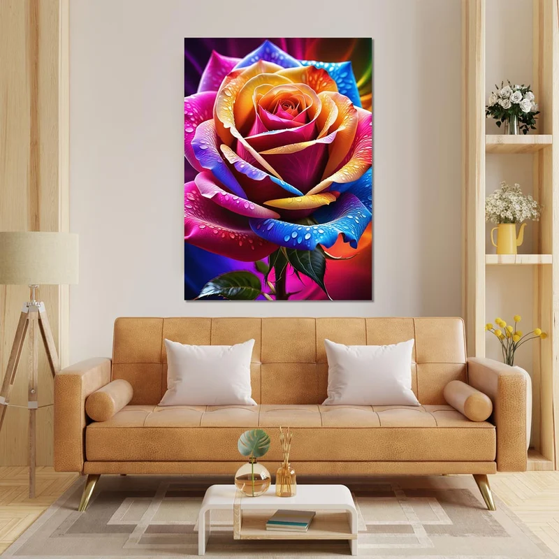 5D Diamond Painting – Rainbow Rose