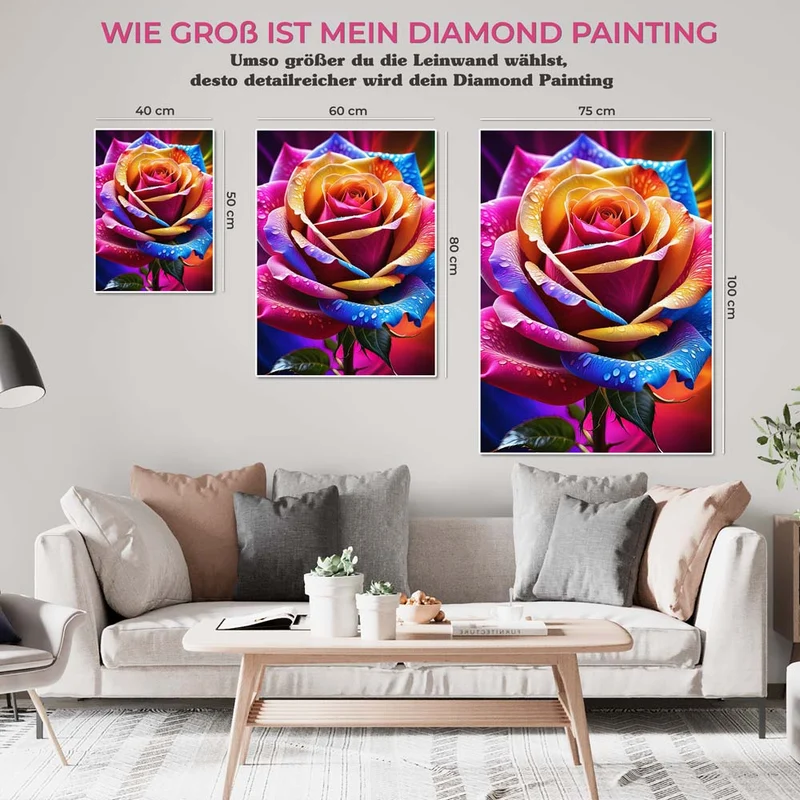 5D Diamond Painting – Rainbow Rose