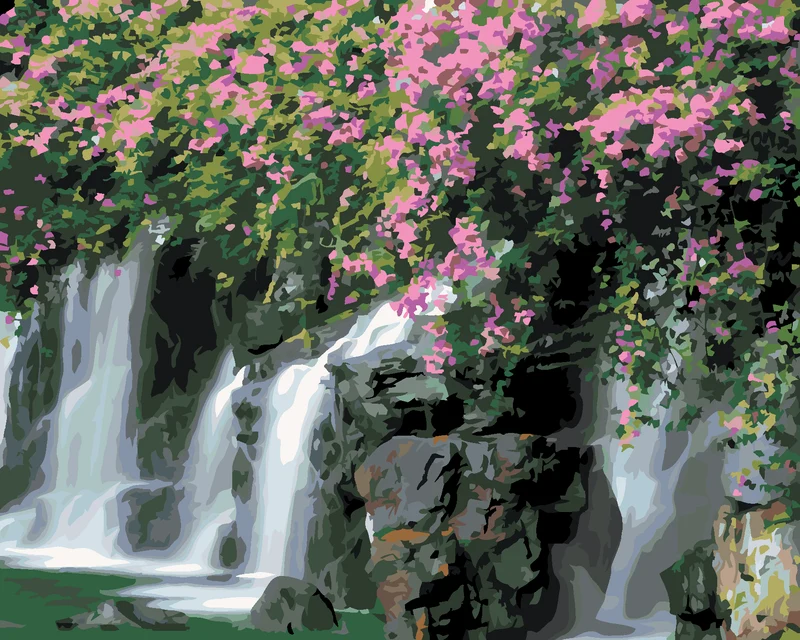Diamond painting - BLUMEN ÜBER EINEM SCHLEUSE (DENNIS FRATES)